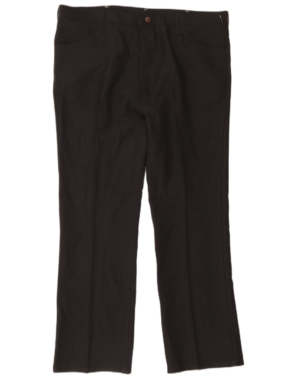 Wrangler Mens Straight Casual Trousers W42 L32 Black Polyester