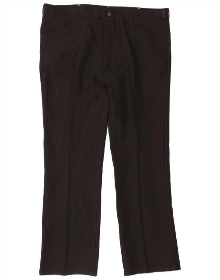 Wrangler Mens Straight Casual Trousers W42 L32 Black Polyester