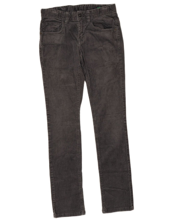 Benetton Girls Slim Corduroy Trousers 11-12 Years 2XL W28 L29 Grey Cotton