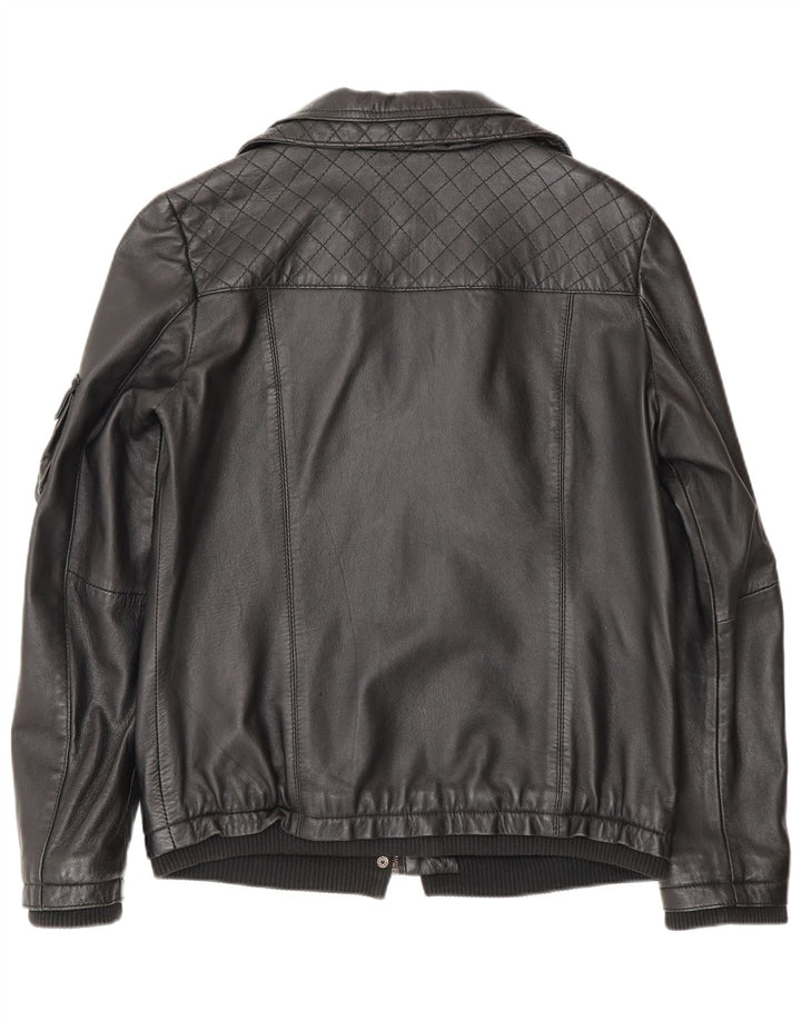 Lee Womens Cooper Leather Jacket UK 12 Medium Black