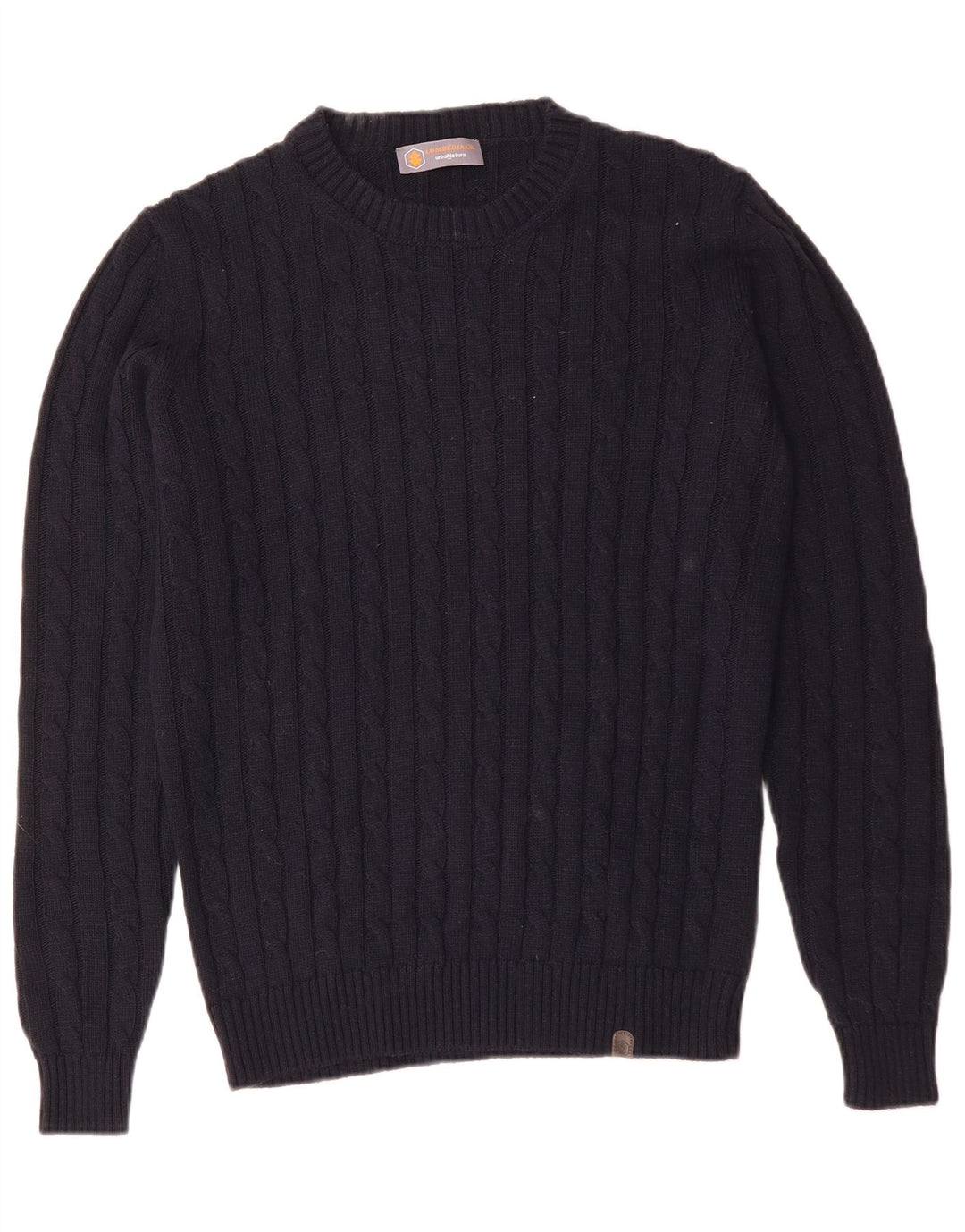 Vintage Mens Crew Neck Jumper Sweater Medium Navy Blue Acrylic