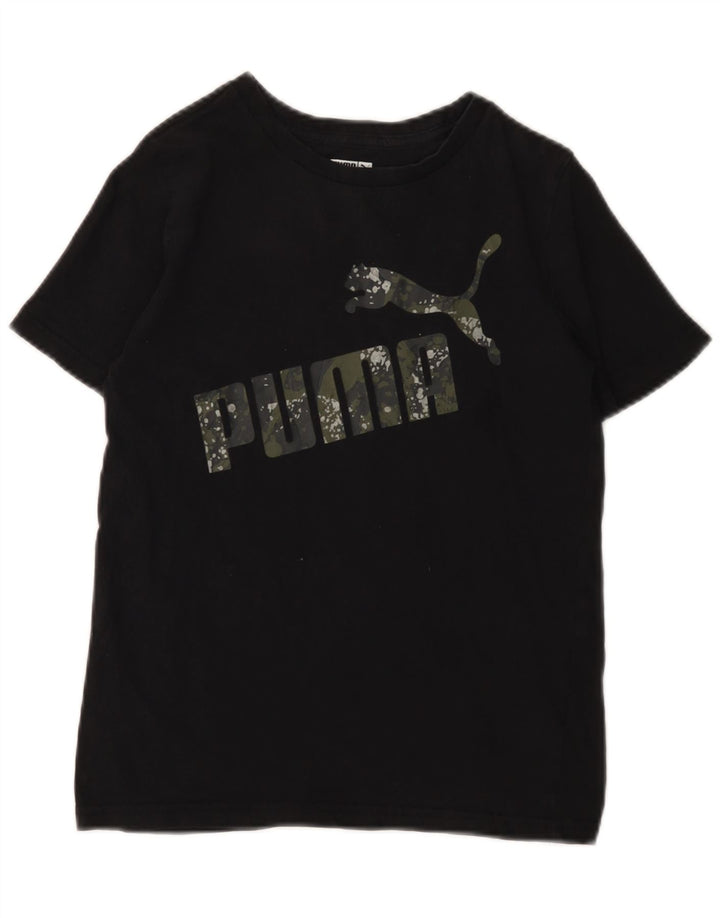 PUMA Girls Graphic T-Shirt Top 10-11 Years Medium Black