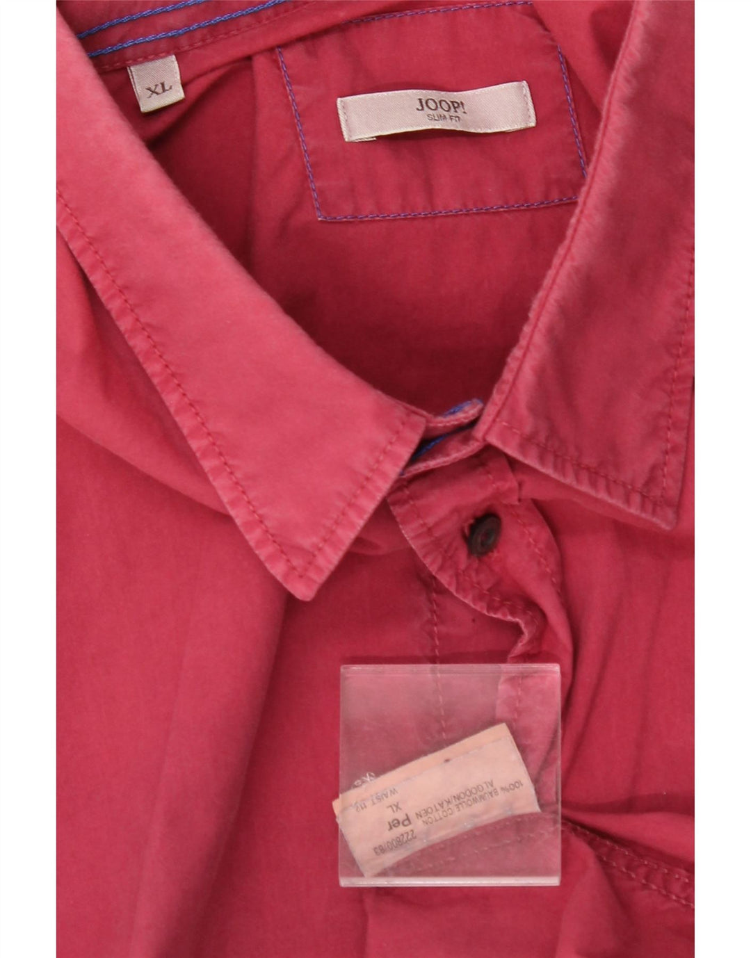 JOOP Mens Slim Fit Shirt XL Red Cotton Vintage Joop and Second-Hand Joop from Messina Hembry 