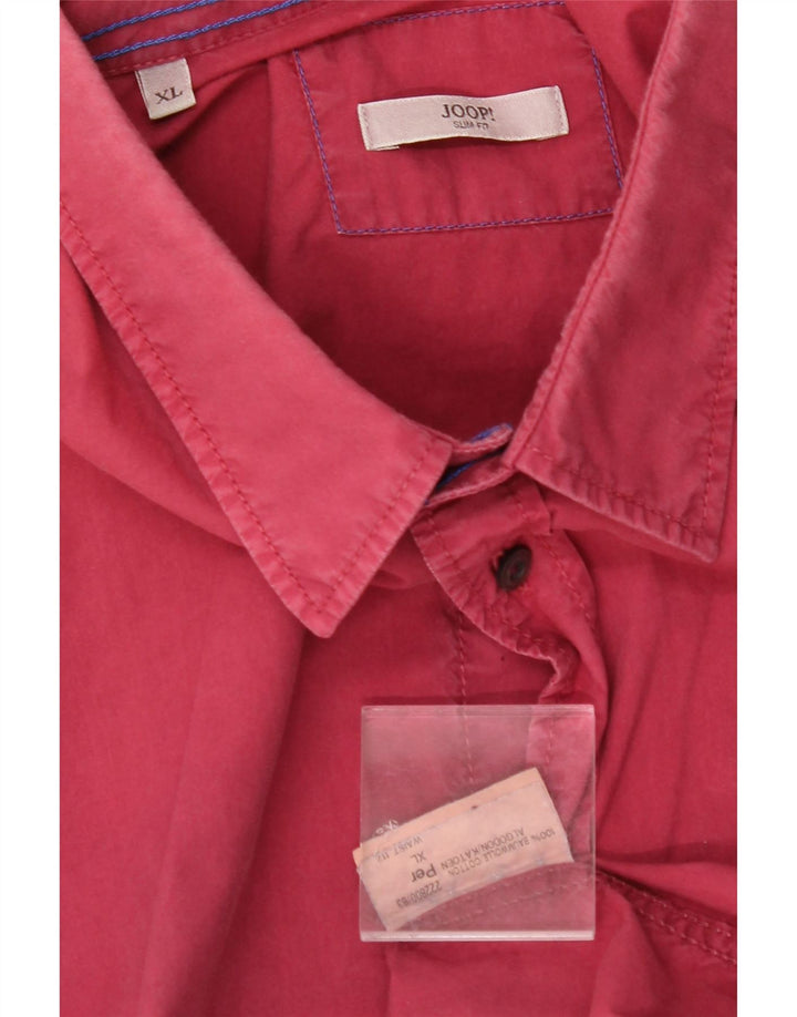JOOP Mens Slim Fit Shirt XL Red Cotton Vintage Joop and Second-Hand Joop from Messina Hembry 