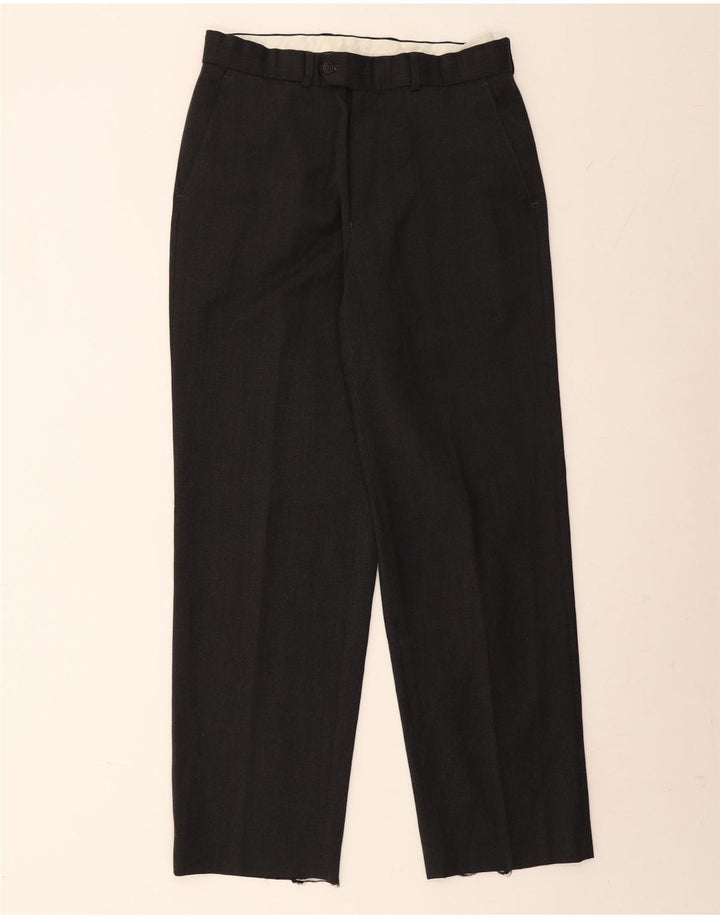 MARKS & SPENCER Mens Straight Suit Trousers W30 L30 Grey Polyester