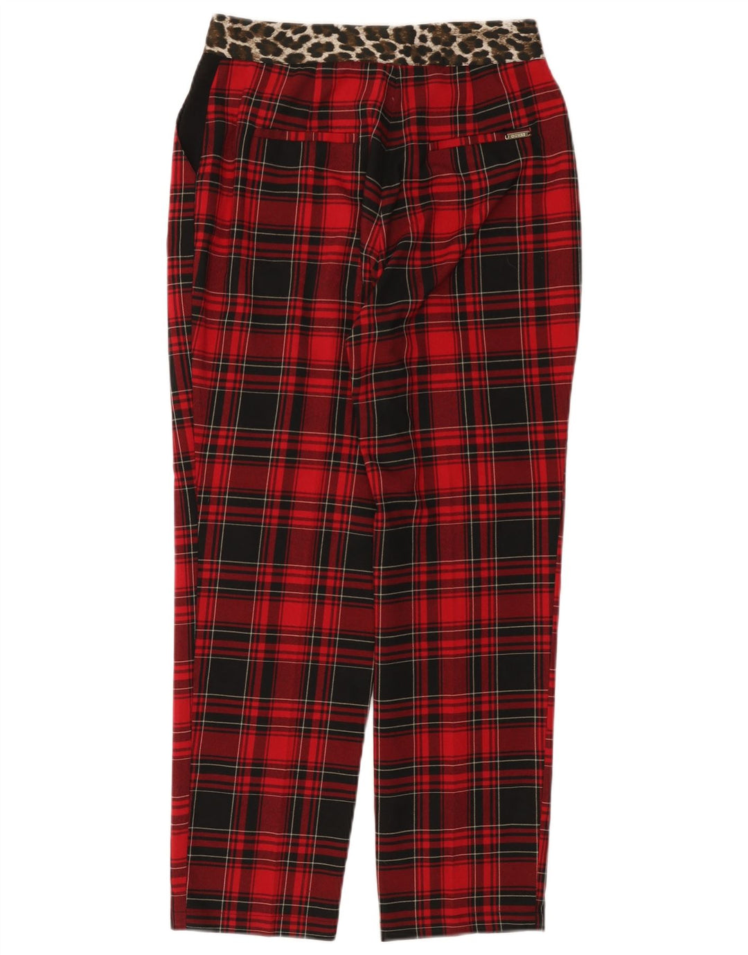 GUESS Womens Tapered Chino Trousers W28 L26 Red Check Polyester