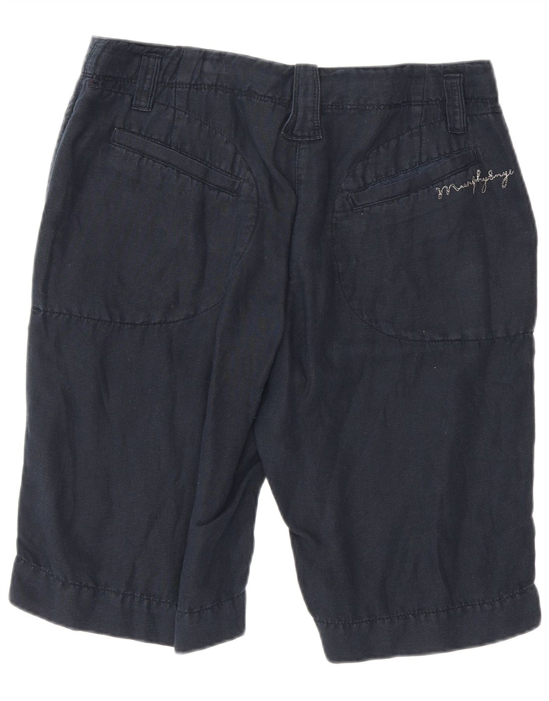 Murphy & Nye Mens Chino Shorts W33 Medium  Navy Blue Linen