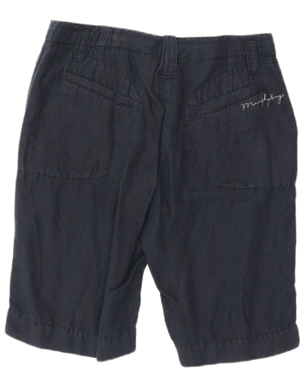 Murphy & Nye Mens Chino Shorts W33 Medium  Navy Blue Linen