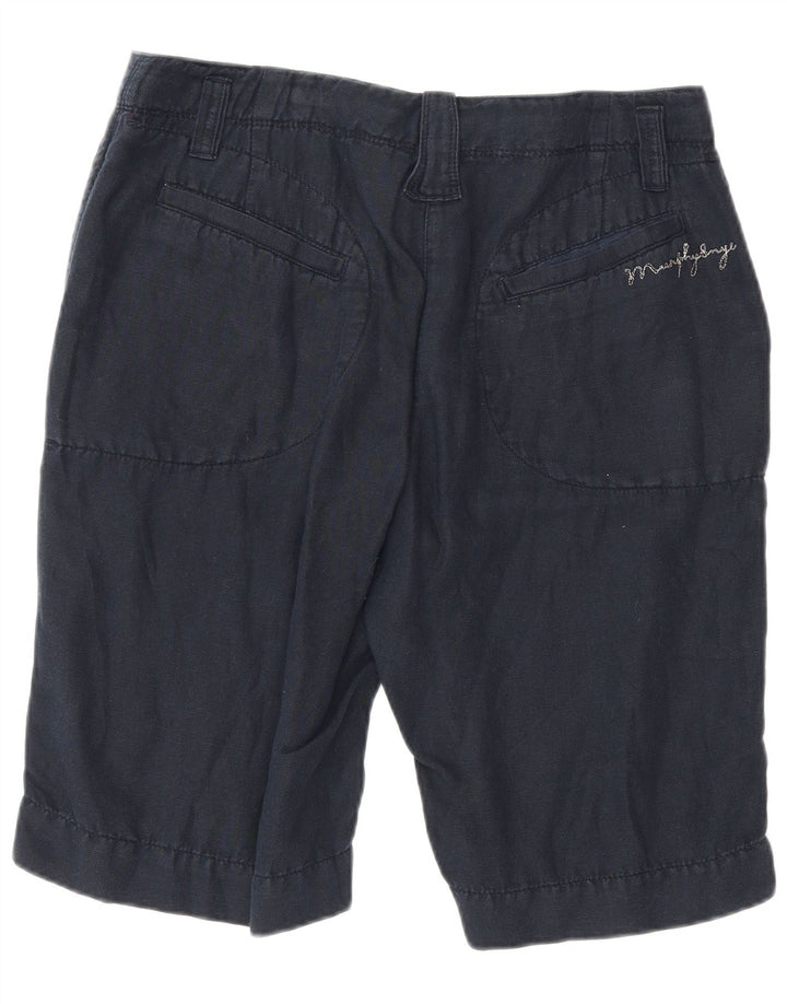 Murphy & Nye Mens Chino Shorts W33 Medium  Navy Blue Linen