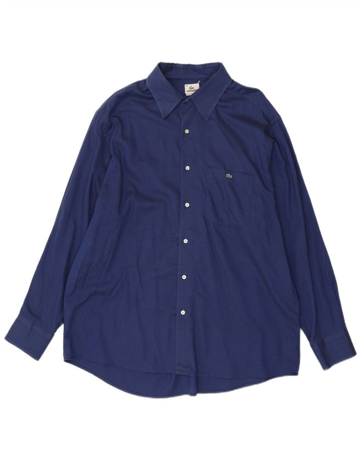 Lacoste Mens Shirt Size 46 2XL Blue Cotton