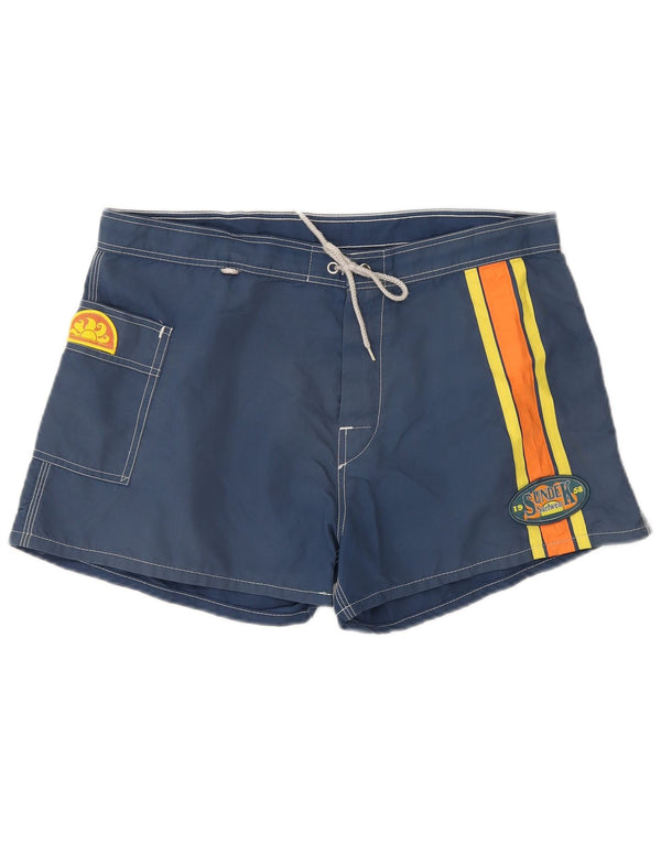 Sundek Mens Swimming Shorts Large Navy Blue Colourblock Nylon