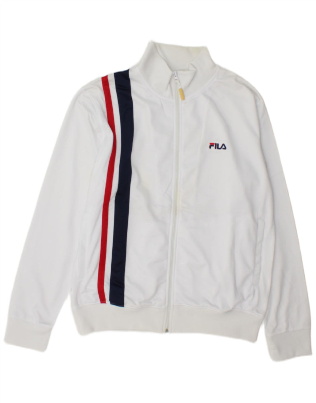 Fila Mens Tracksuit Top Jacket Medium White Colourblock Polyester
