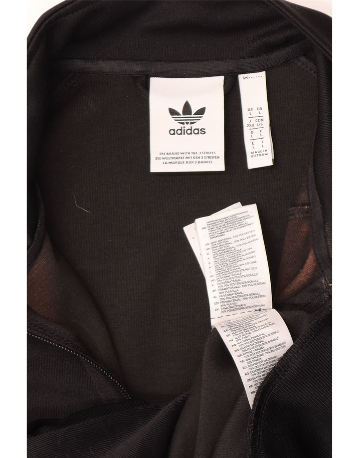 Adidas Mens Tracksuit Top Jacket Large Black Polyester