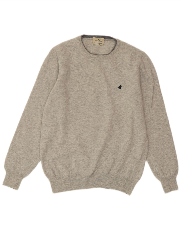 BROOKSFIELD Womens Crew Neck Jumper Sweater IT 52 2XL Grey Wool