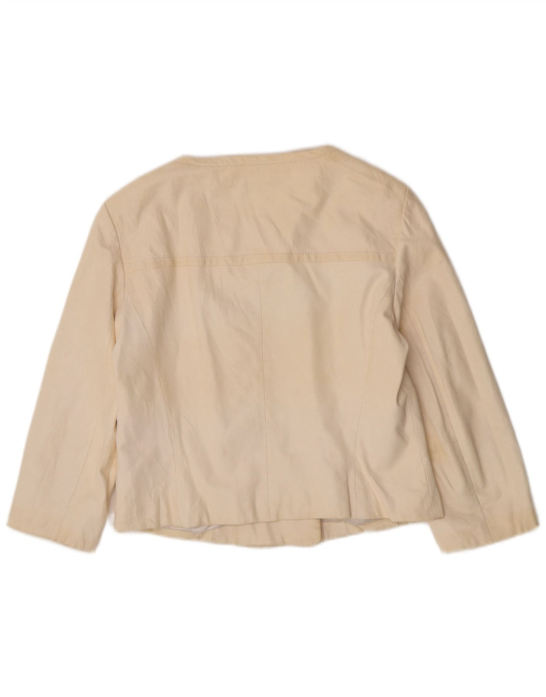 Vintage Womens Crop Double Breasted Jacket EU 42 Large Off White