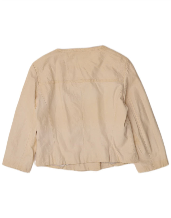 Vintage Womens Crop Double Breasted Jacket EU 42 Large Off White