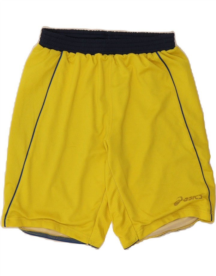 ASICS Boys Sport Shorts 13-14 Years Yellow Vintage Asics and Second-Hand Asics from Messina Hembry 