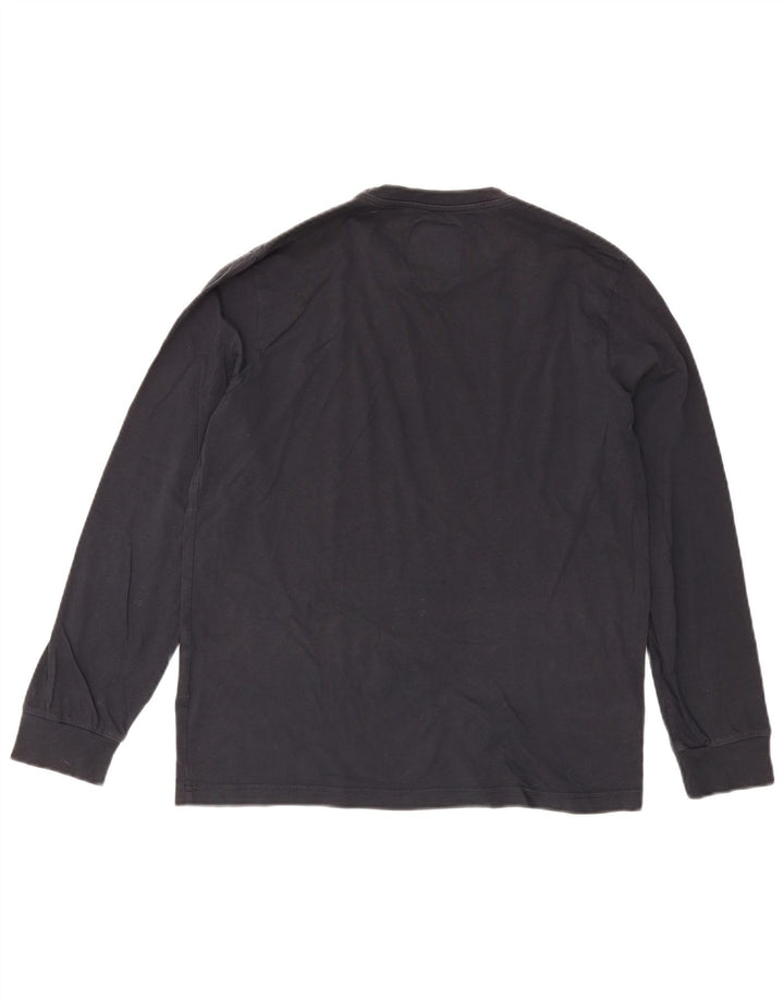 Champion Mens Top Long Sleeve Medium Navy Blue Cotton