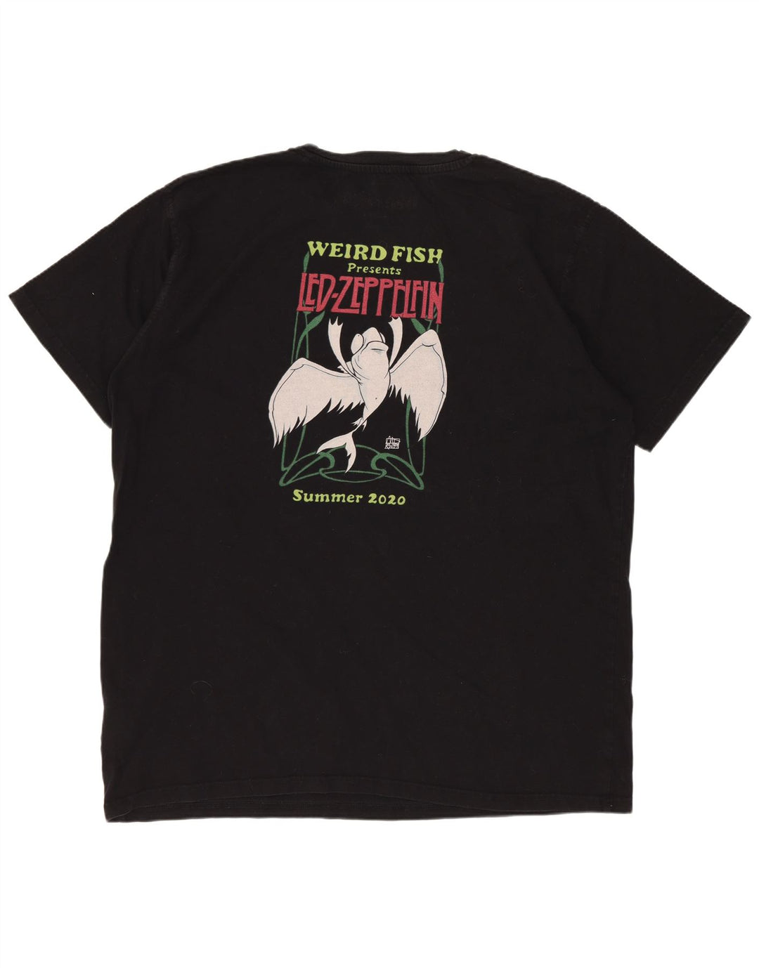 WEIRD FISH Mens Graphic T-Shirt Top XL Black Cotton