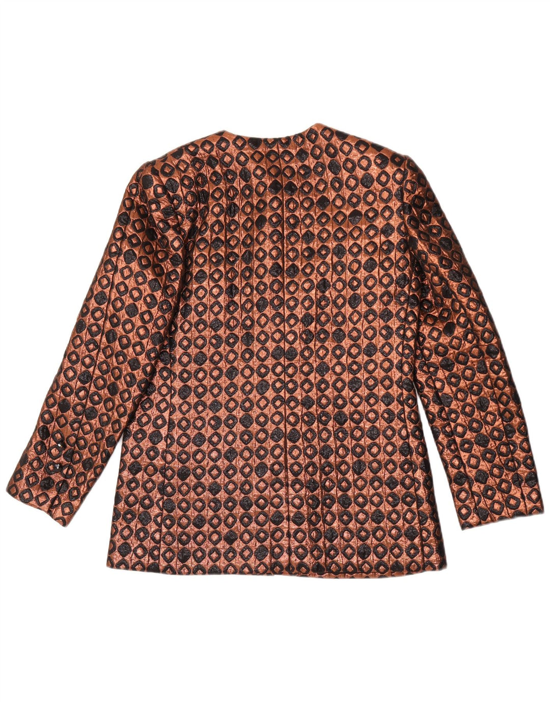 Vintage Womens 6 Button Blazer Jacket IT 44 Medium Brown Geometric