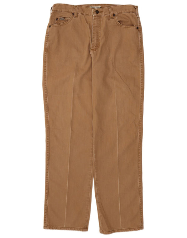 LEE Womens Relaxed Fit Straight Jeans US 10 Large W30 L31 Beige Cotton