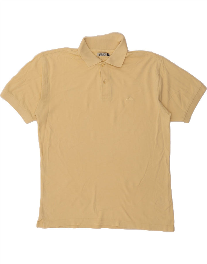 ASICS Mens Polo Shirt Large Beige Cotton Vintage Asics and Second-Hand Asics from Messina Hembry 