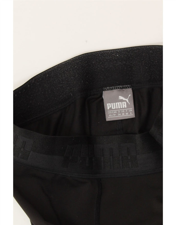 PUMA Womens Graphic Leggings UK 8 Small Black