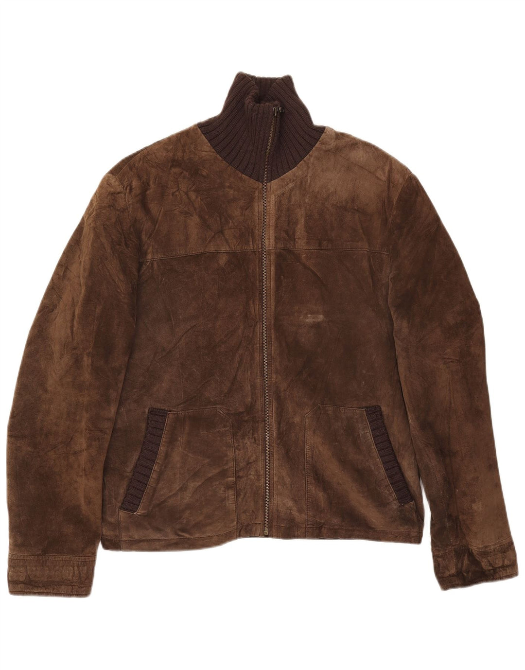 Conbipel Mens Suede Jacket IT 48 Medium Brown Leather