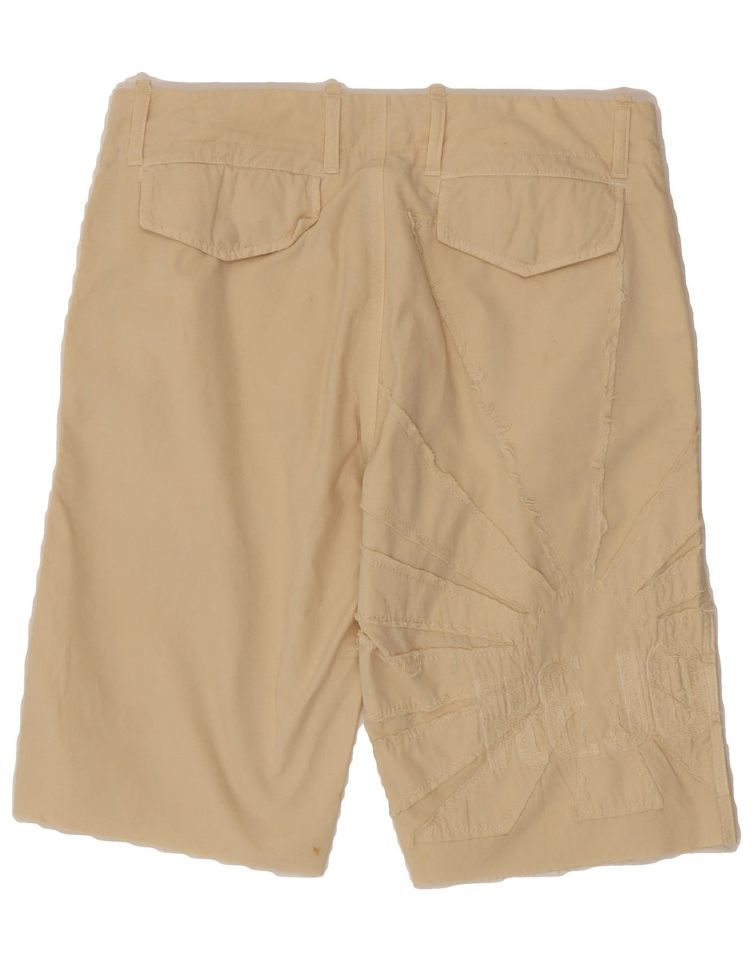 KEJO Mens Graphic Chino Shorts Medium W32 Beige Cotton Vintage Kejo and Second-Hand Kejo from Messina Hembry 