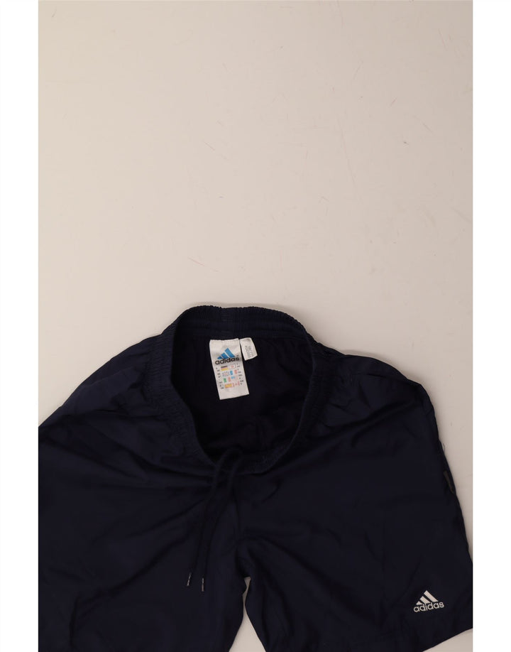 ADIDAS Boys Sport Shorts 9-10 Years  Navy Blue Polyester Vintage Adidas and Second-Hand Adidas from Messina Hembry 
