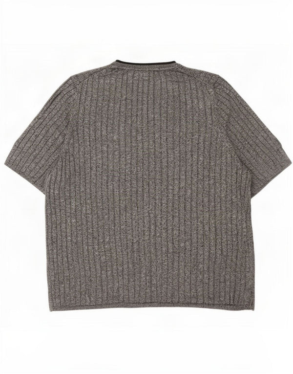 Marks & Spencer Womens T-Shirt Top UK 22 3XL Grey Flecked Viscose