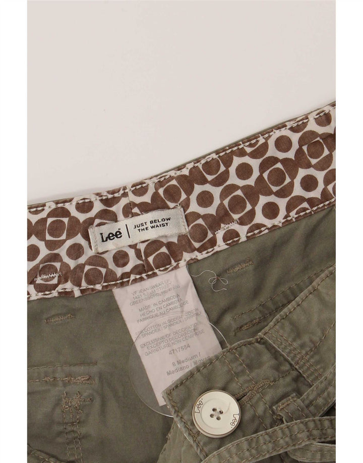 Lee Womens Cargo Shorts US 8 Medium W30 Green Cotton