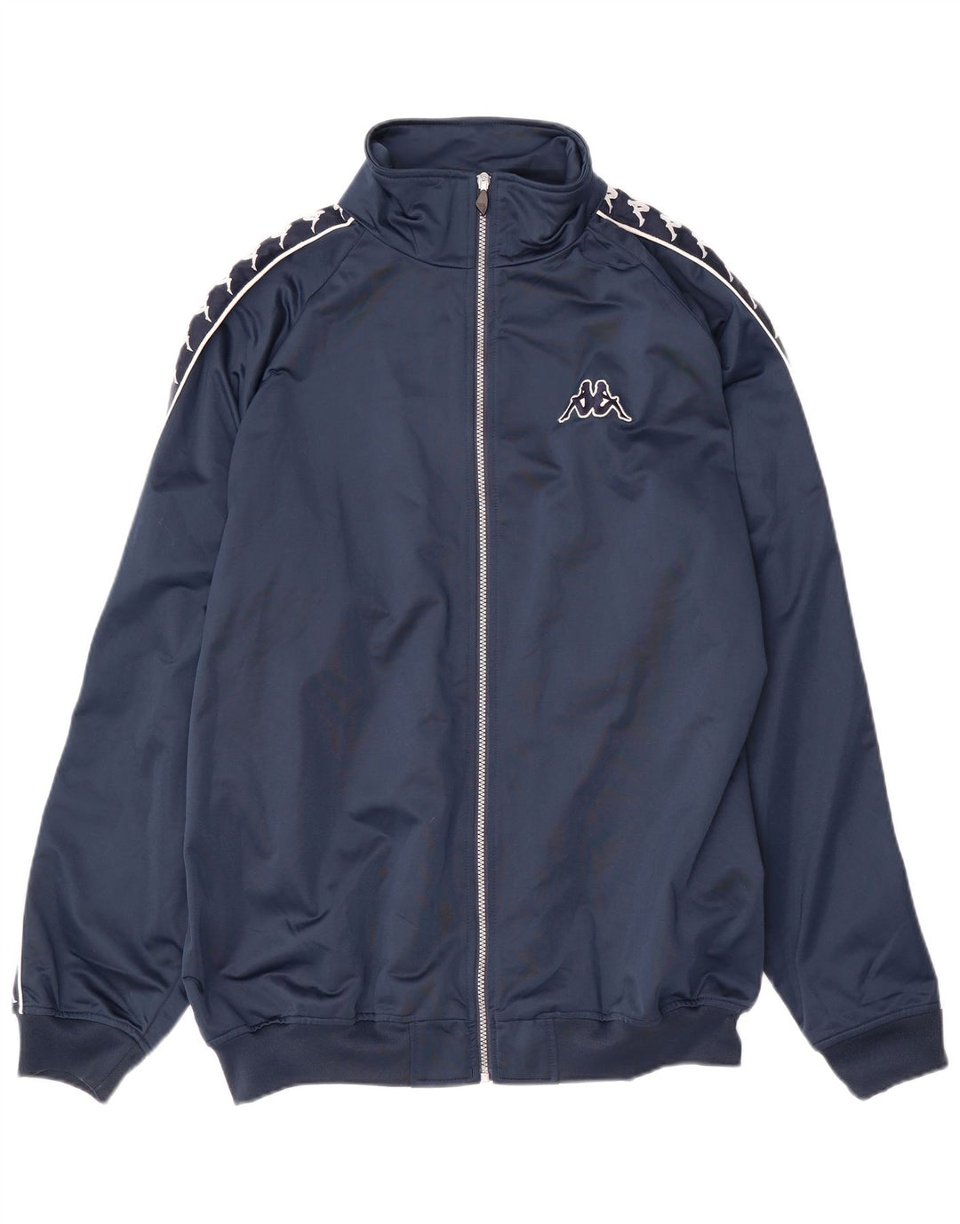 KAPPA Mens Graphic Tracksuit Top Jacket 2XL Navy Blue Colourblock