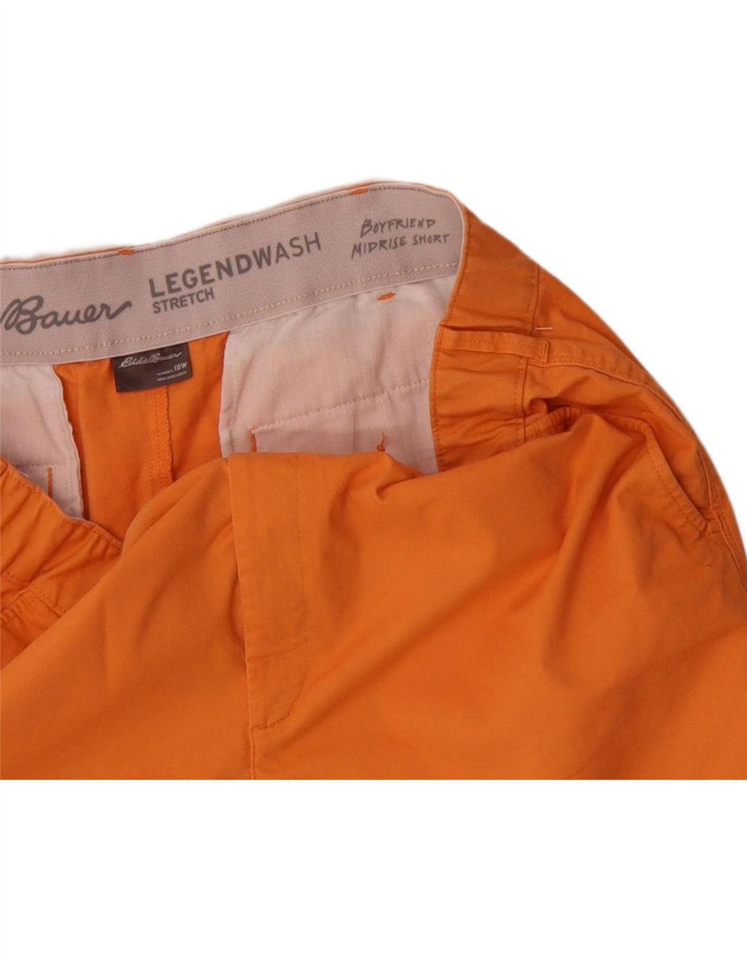 EDDIE BAUER Womens Boyfriend Mid Rise Chino Shorts US 18 2XL W42 Orange Vintage Eddie Bauer and Second-Hand Eddie Bauer from Messina Hembry 