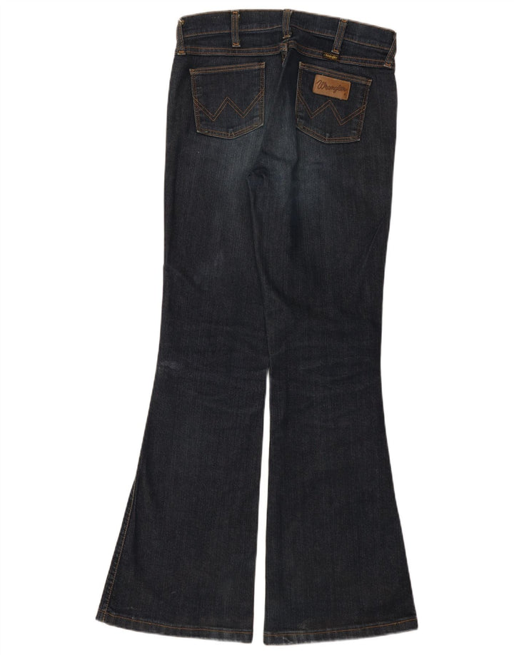 Wrangler Womens Flared Jeans W30 L30 Navy Blue Cotton