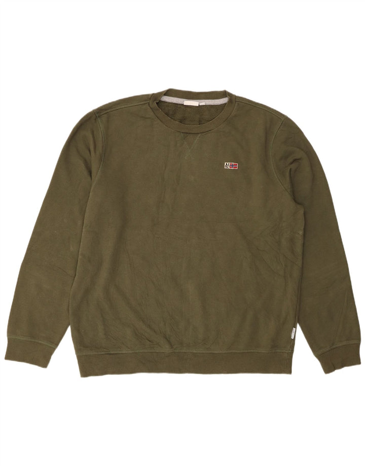 Napapijri Mens Sweatshirt Jumper 3XL Khaki Cotton