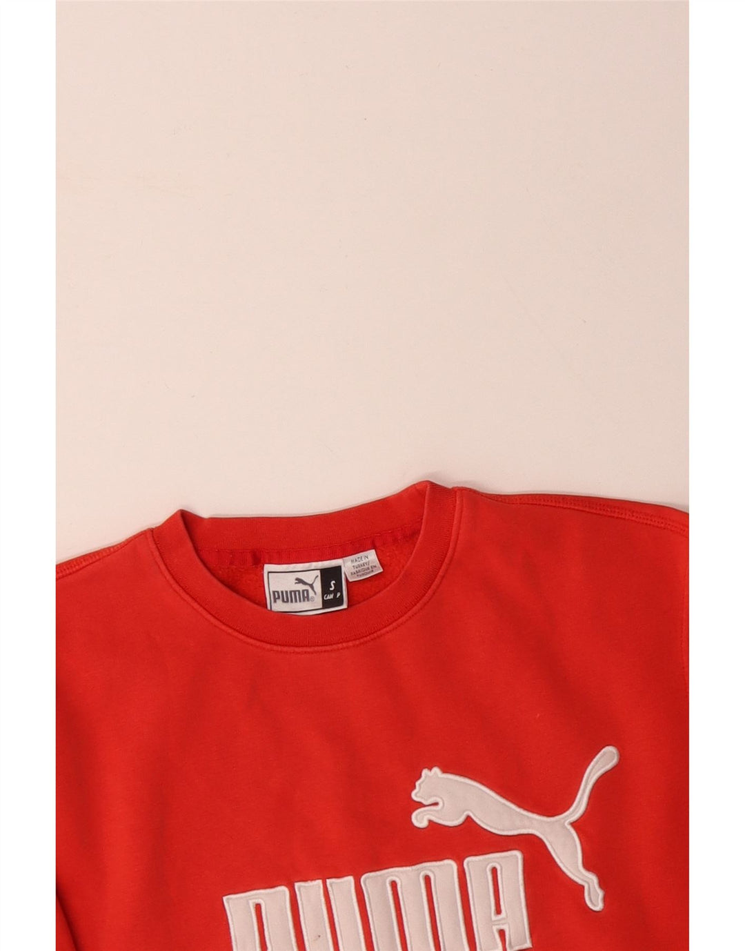 PUMA Mens Graphic Sweatshirt Jumper Small Orange Cotton