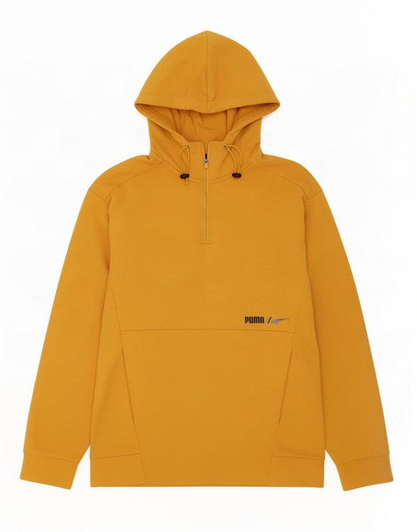 Puma Mens Hoodie Jumper Medium Yellow Cotton