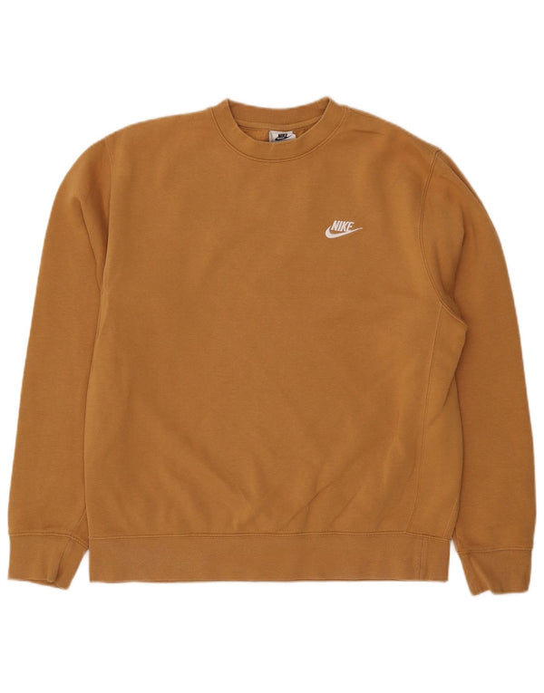 NIKE Mens Sweatshirt Jumper Medium Beige Cotton