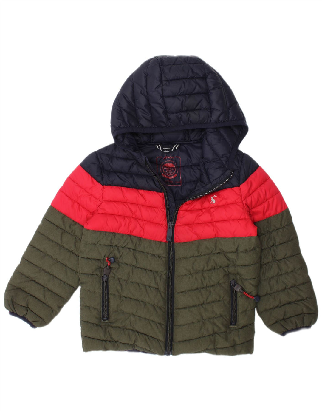 Joules Boys Padded Padded Jacket 4-5 Years Green Colourblock Polyamide
