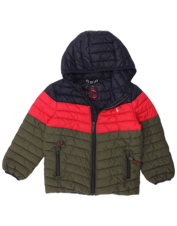 Joules Boys Padded Padded Jacket 4-5 Years Green Colourblock Polyamide