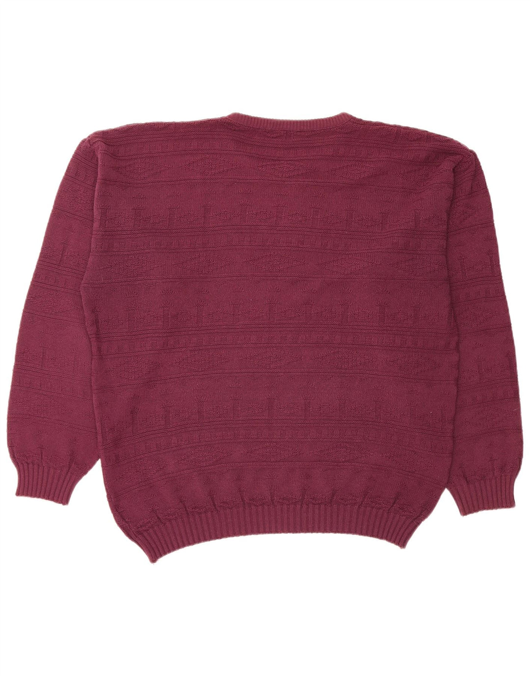 VINTAGE Mens Crew Neck Jumper Sweater Large Burgundy
