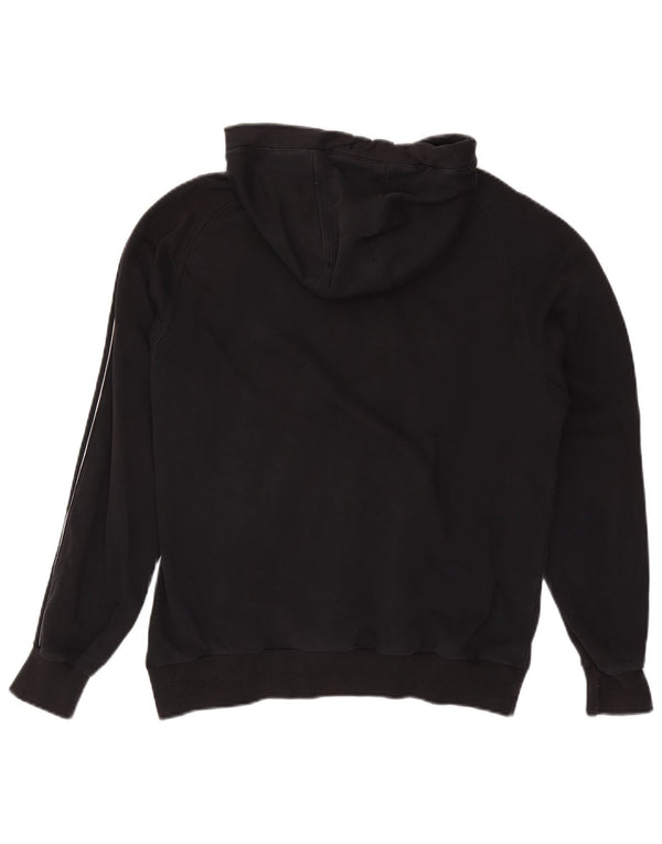 CHAMPION Mens Graphic Hoodie Jumper Large Black Cotton