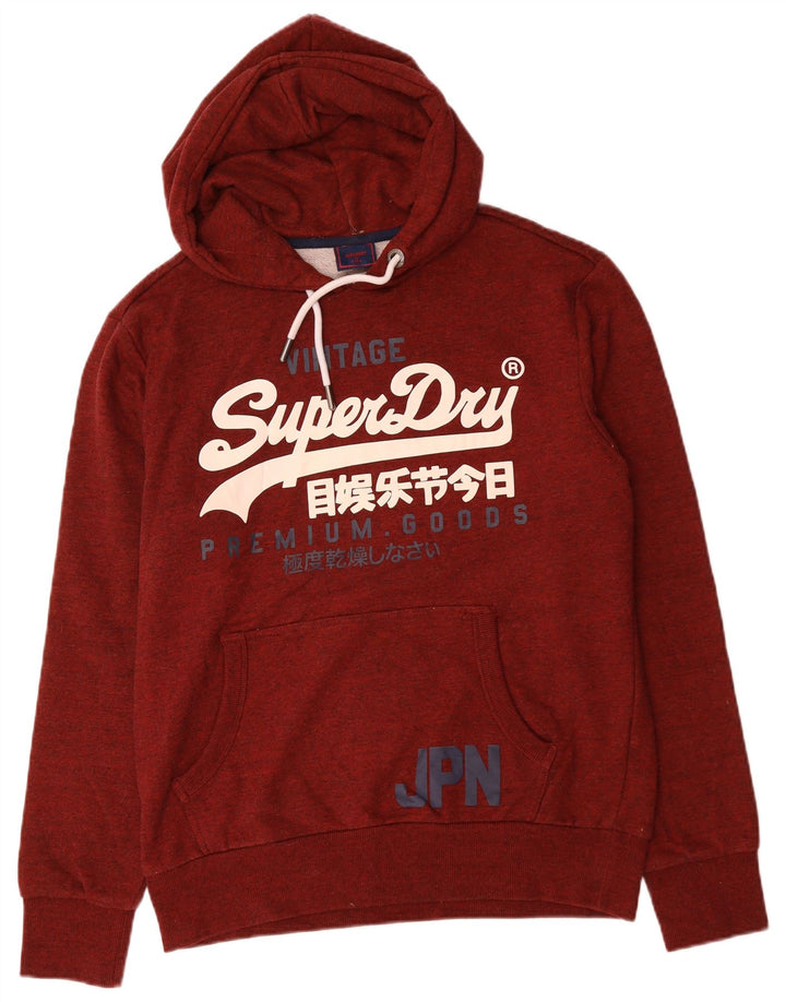 SUPERDRY Mens Graphic Hoodie Jumper XL Maroon Cotton
