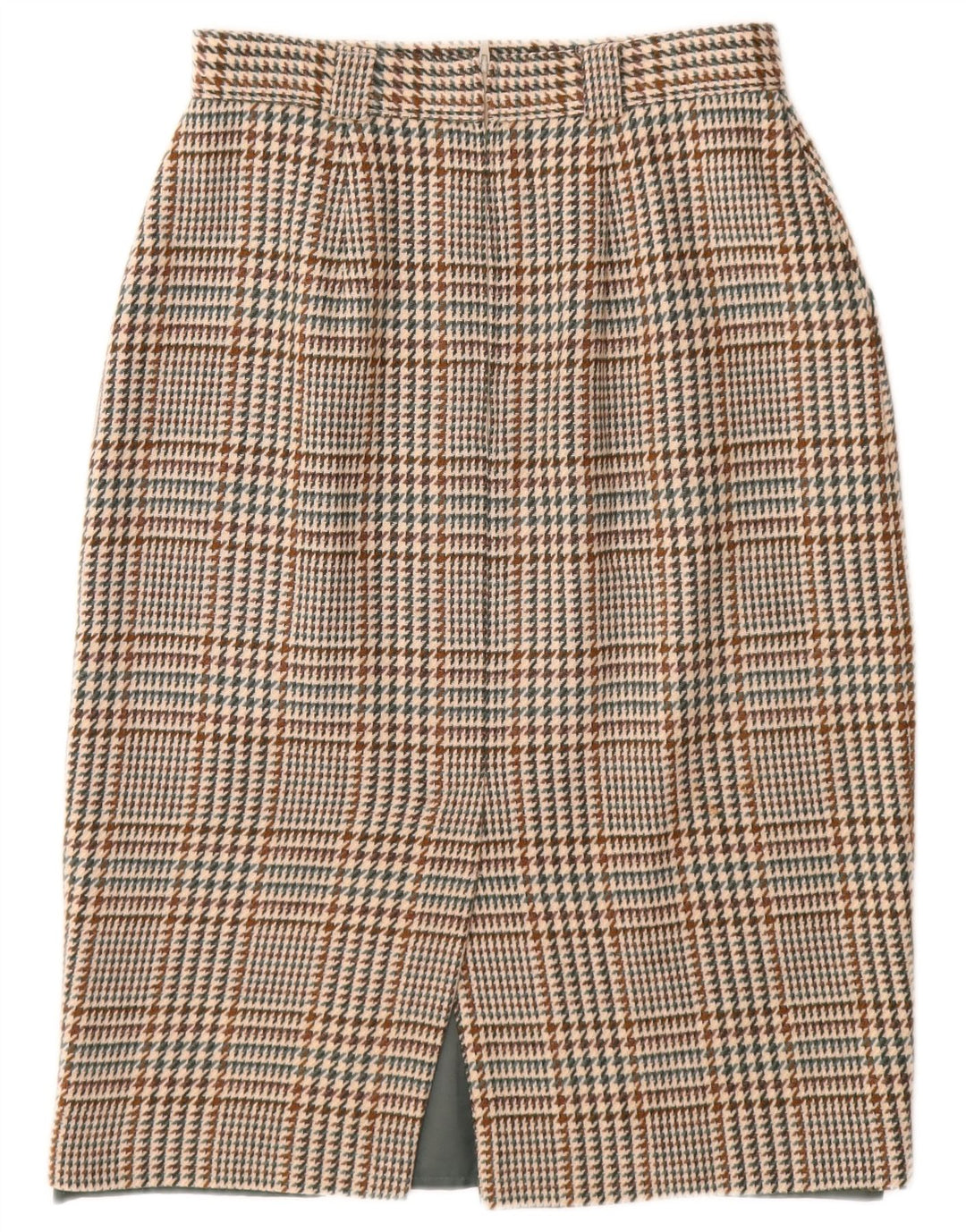 ST MICHAEL Womens Pencil Skirt UK 14 Large W28  Beige Houndstooth