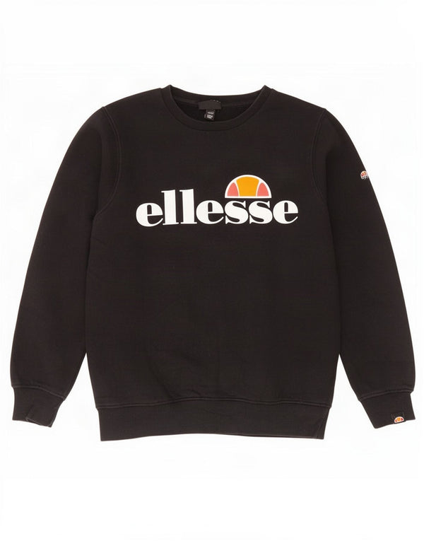 Ellesse Boys Graphic Sweatshirt Jumper 12-13 Years Black Cotton