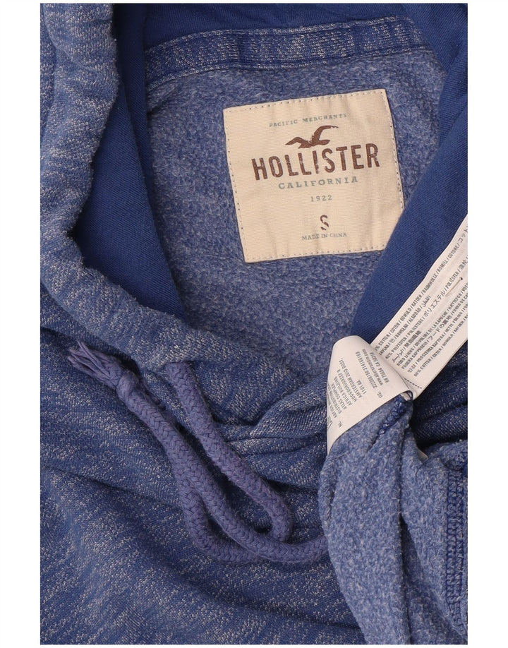 HOLLISTER Mens Hoodie Jumper Small Blue Flecked Cotton