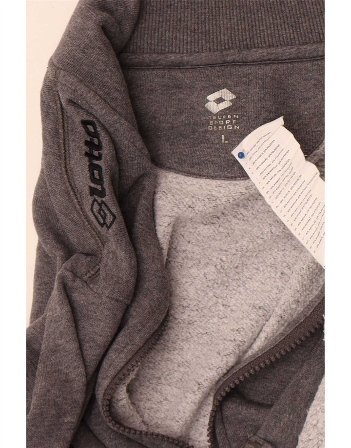 Lotto Mens Tracksuit Top Jacket Large Grey Cotton