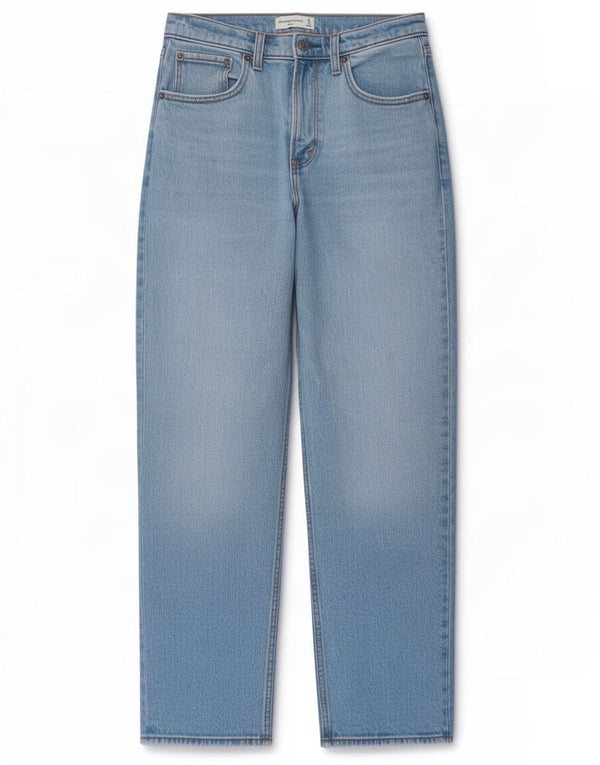 Abercrombie & Fitch Womens High Rise Straight Jeans US 4 Small W27 L29 Blue
