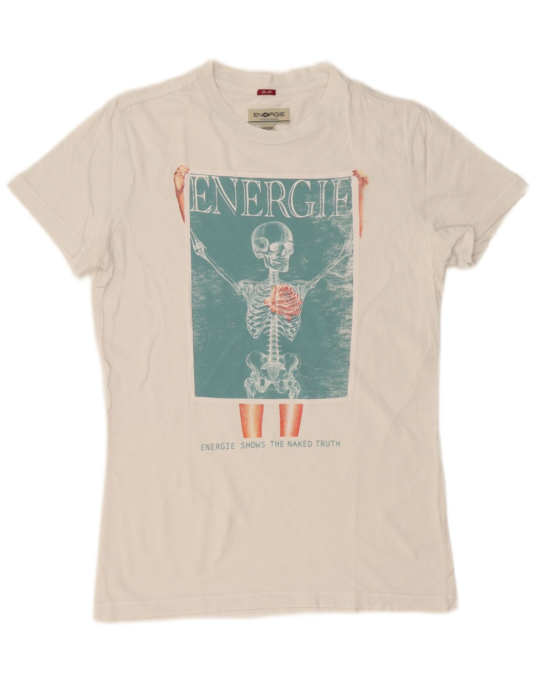 ENERGIE Mens Graphic T-Shirt Top Medium White